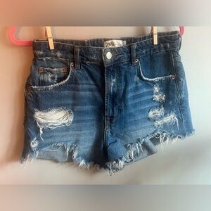 ZARA Distressed Denim Shorts SIZE 6